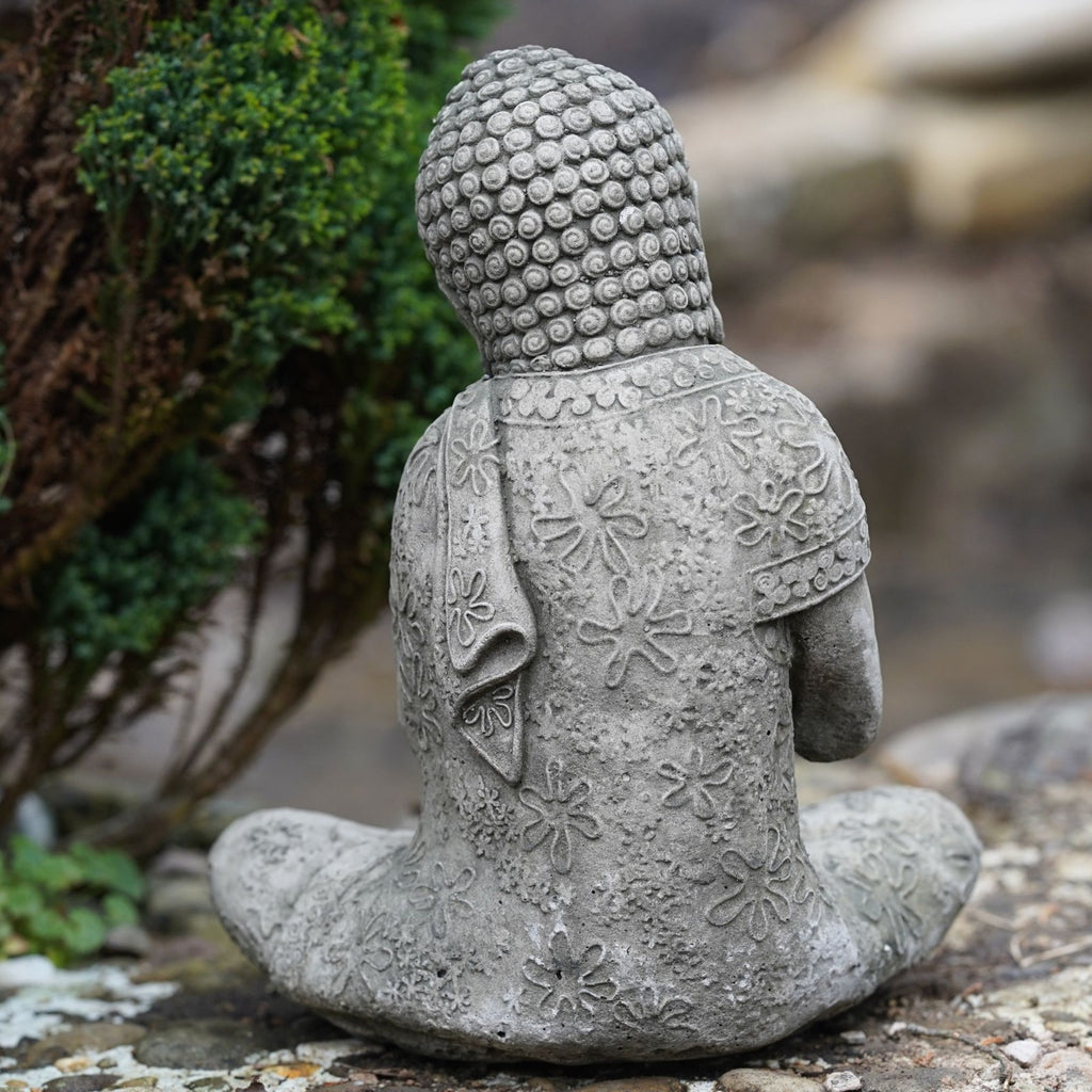 Peaceful Buddha Stone Garden Statue | Zen Outdoor Ornament