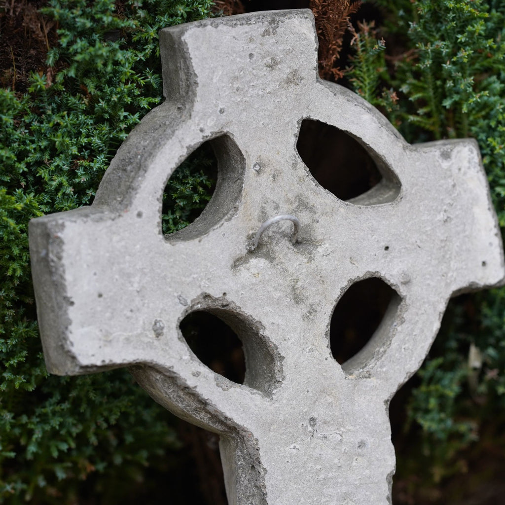 Celtic Cross Stone Hanging Wall Plaque | Outdoor Garden Ornament