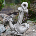 Large Stone Anchor Garden Statue | Nautical Outdoor Ornament