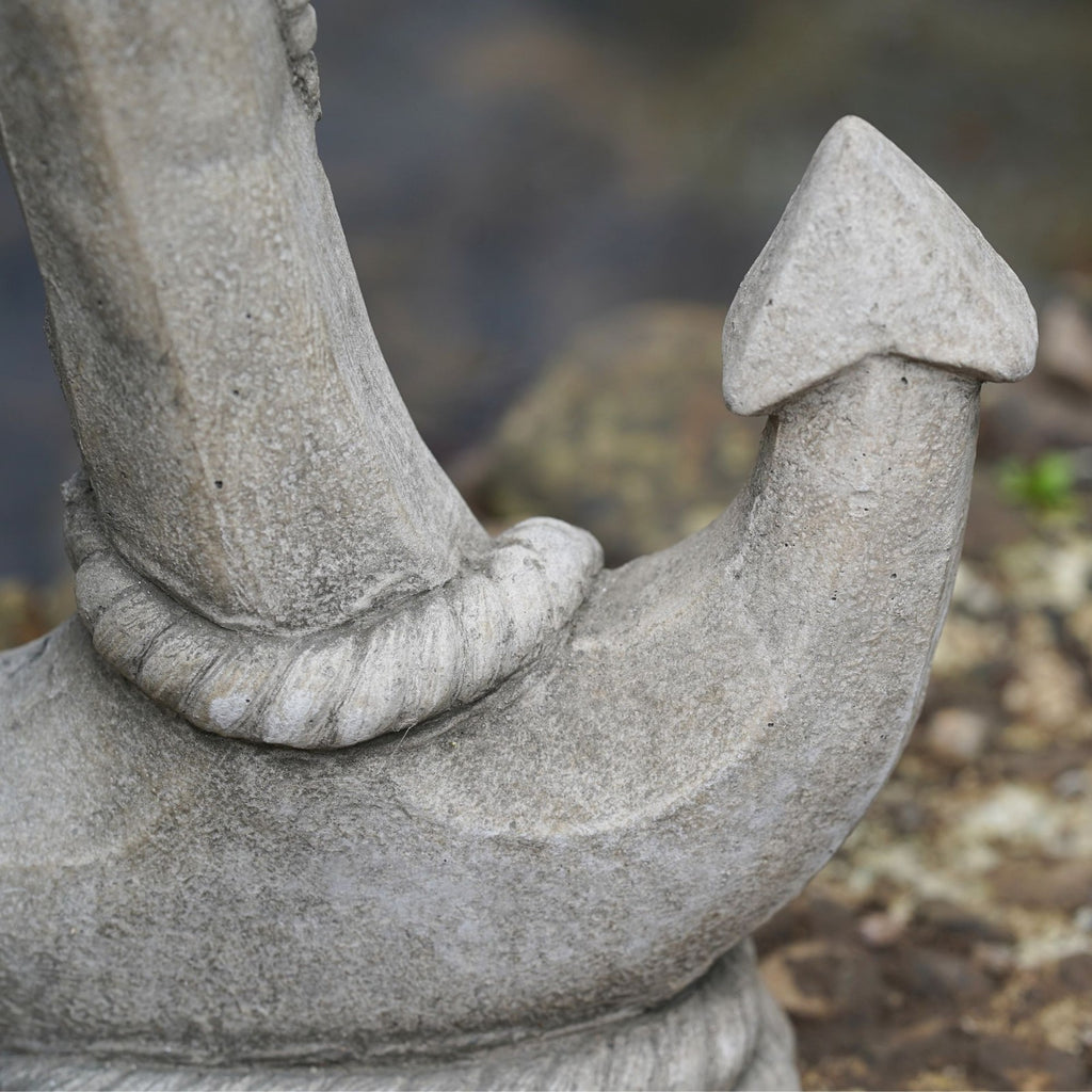 Large Stone Anchor Garden Statue | Nautical Outdoor Ornament