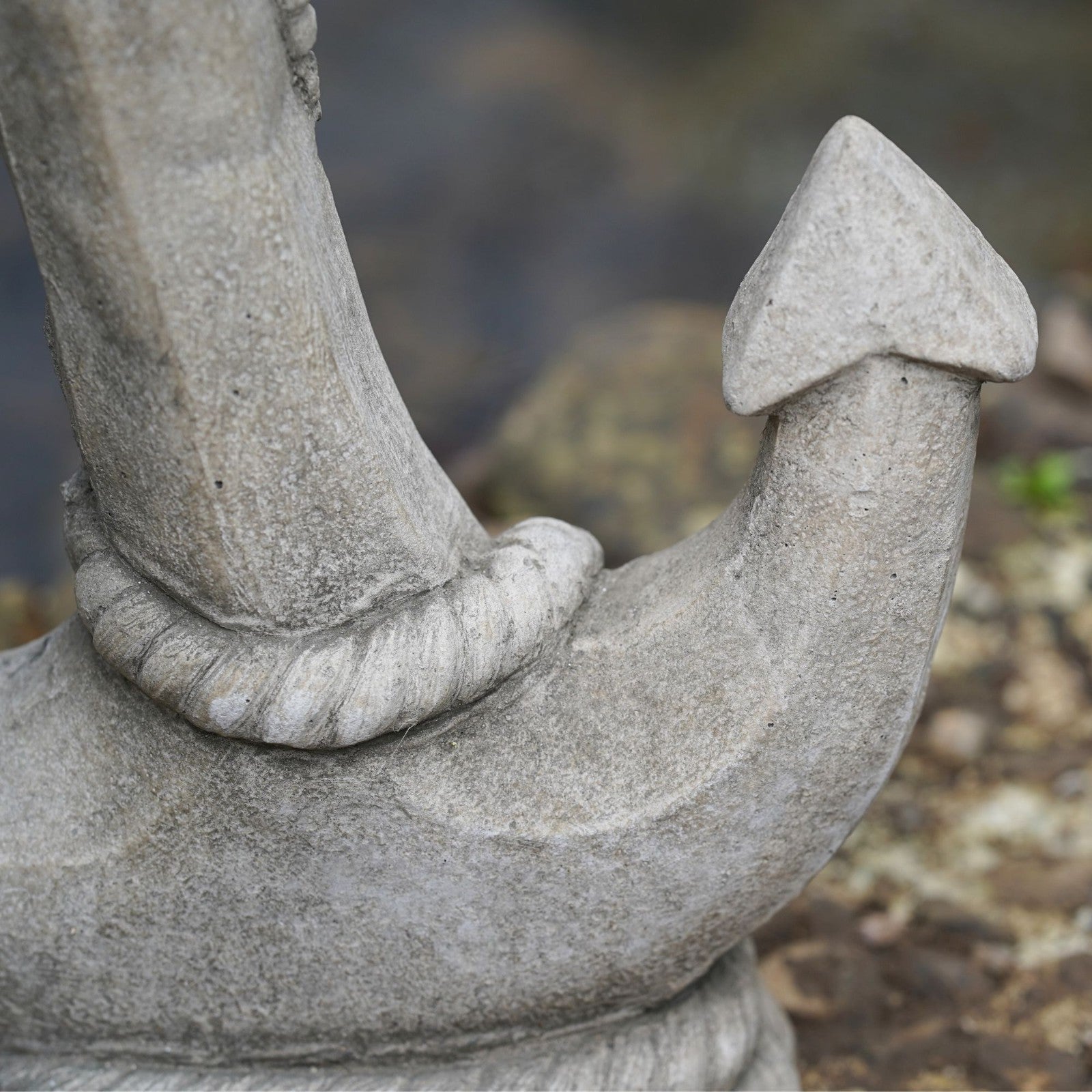 Large Stone Anchor Garden Statue | Nautical Outdoor Ornament