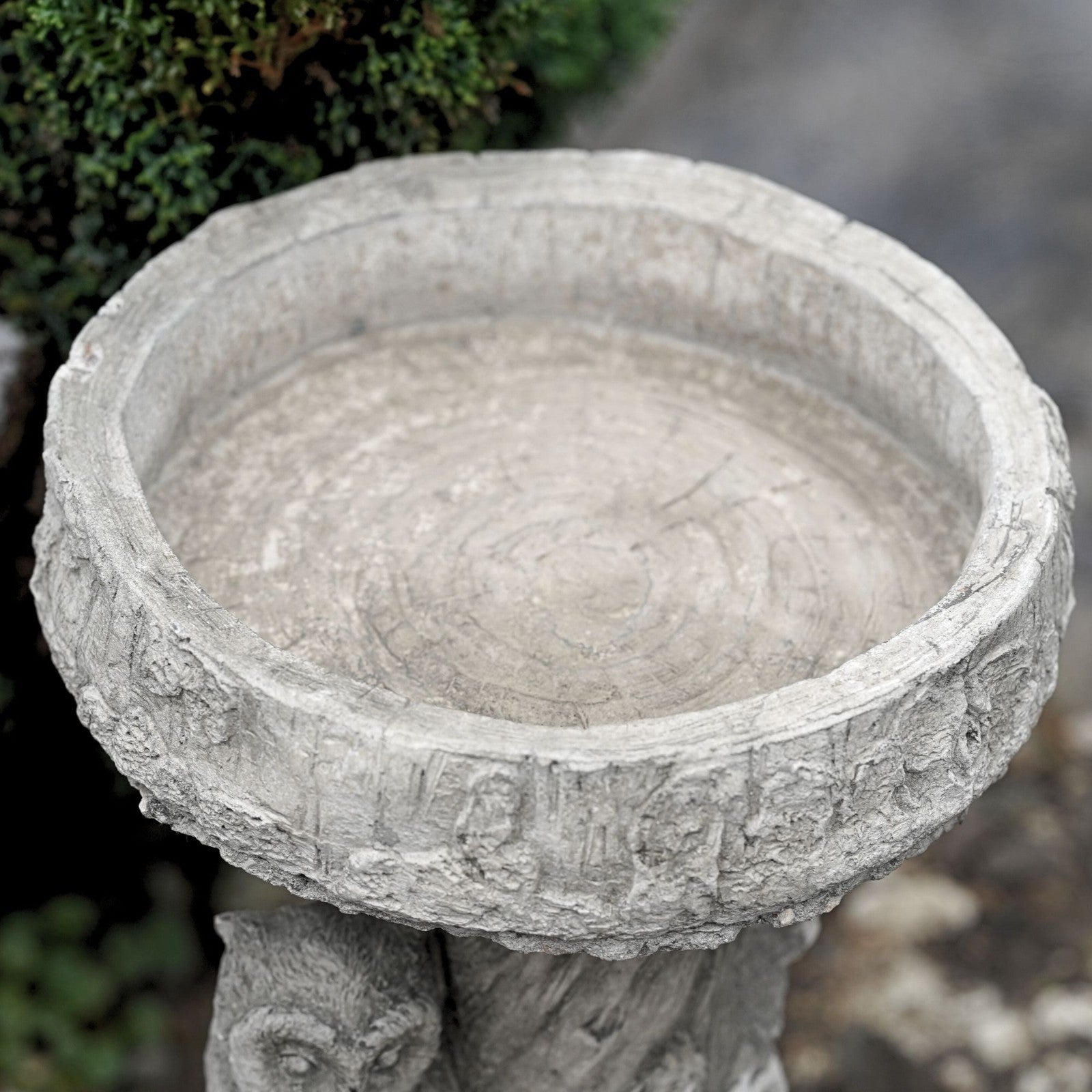 Owl Bird Bath Garden Stone Statue