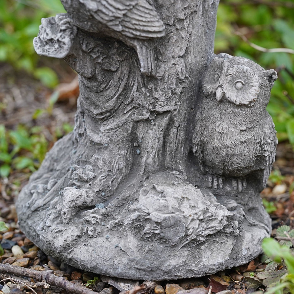 Owl Bird Bath Garden Stone Statue