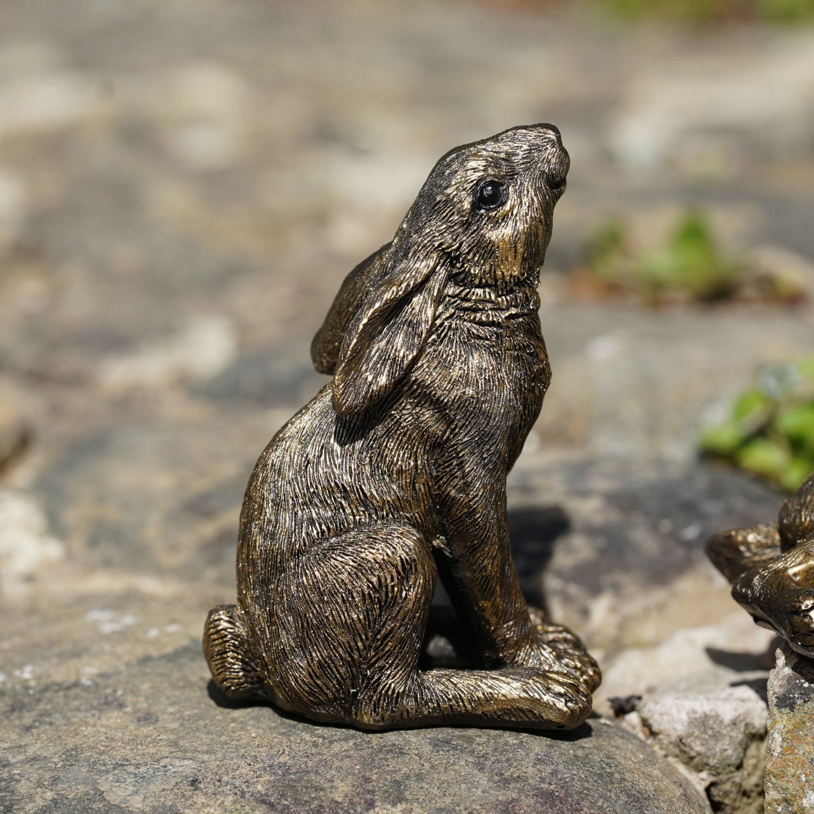 Set of 3 Mini Hare Ornaments | Gold Resin Rabbit Figurines