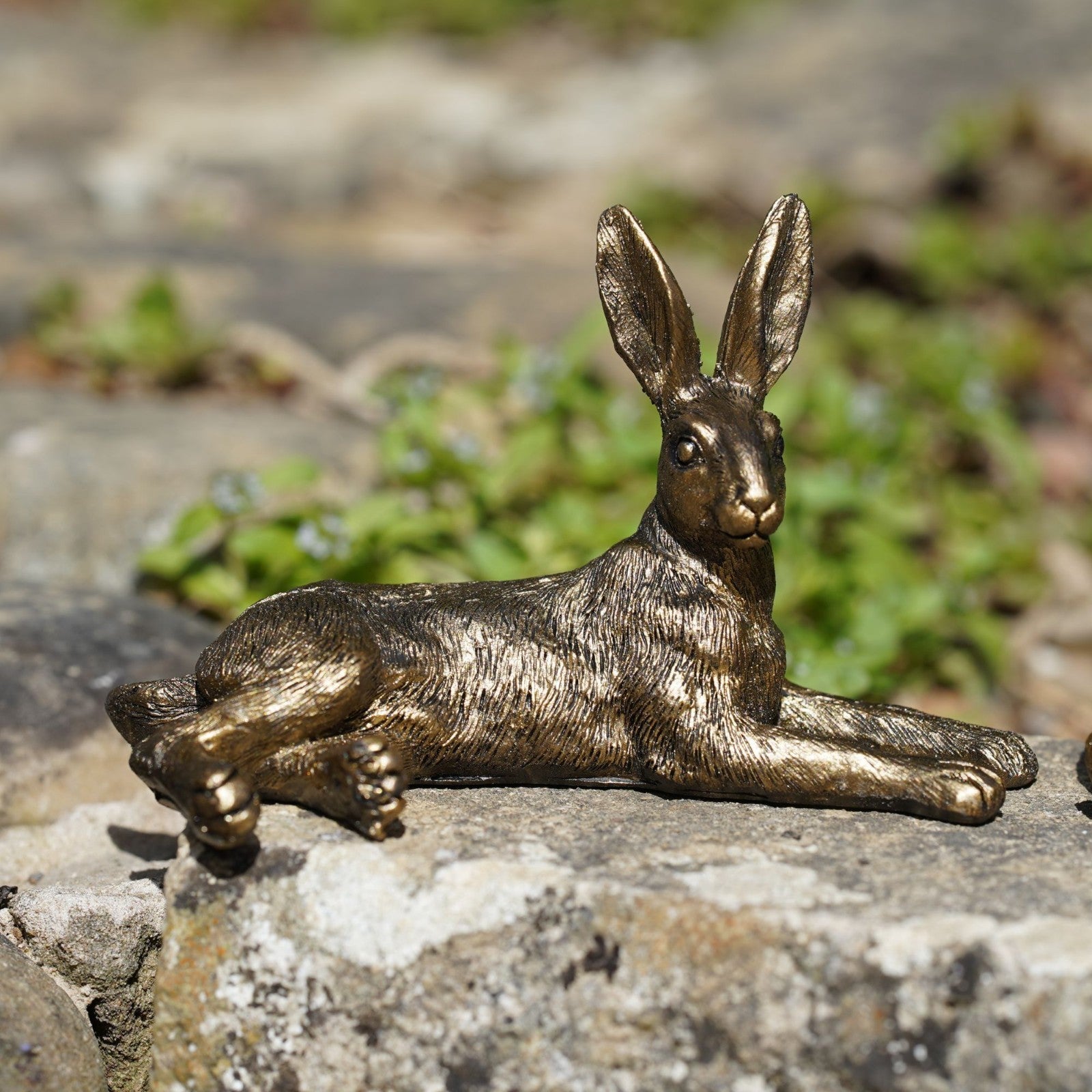 Set of 3 Mini Hare Ornaments | Gold Resin Rabbit Figurines