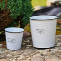 Set of 2 French Vintage Metal Plant Pots