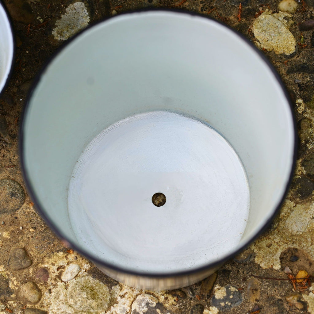 Set of 2 French Vintage Metal Plant Pots