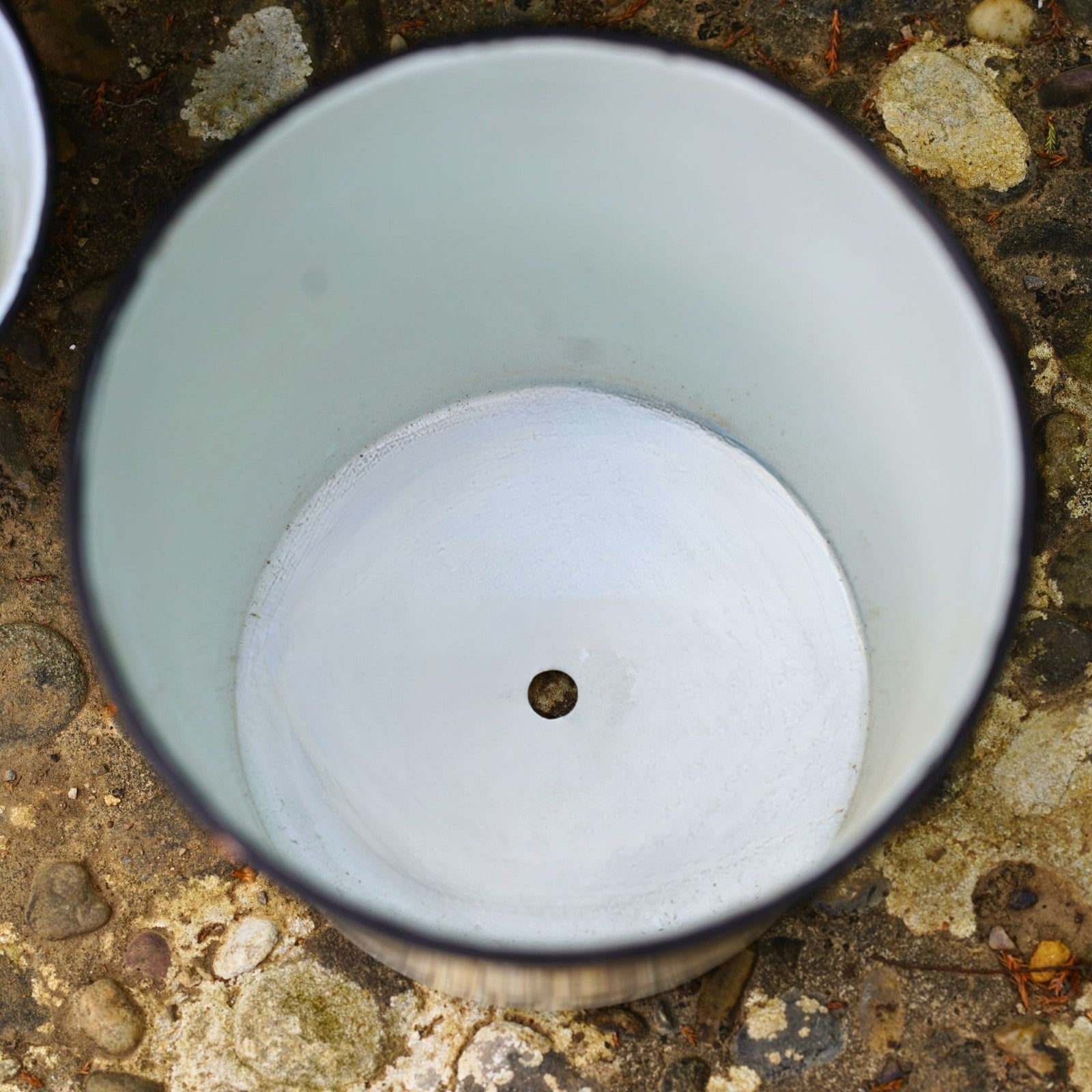 Set of 2 French Vintage Metal Plant Pots