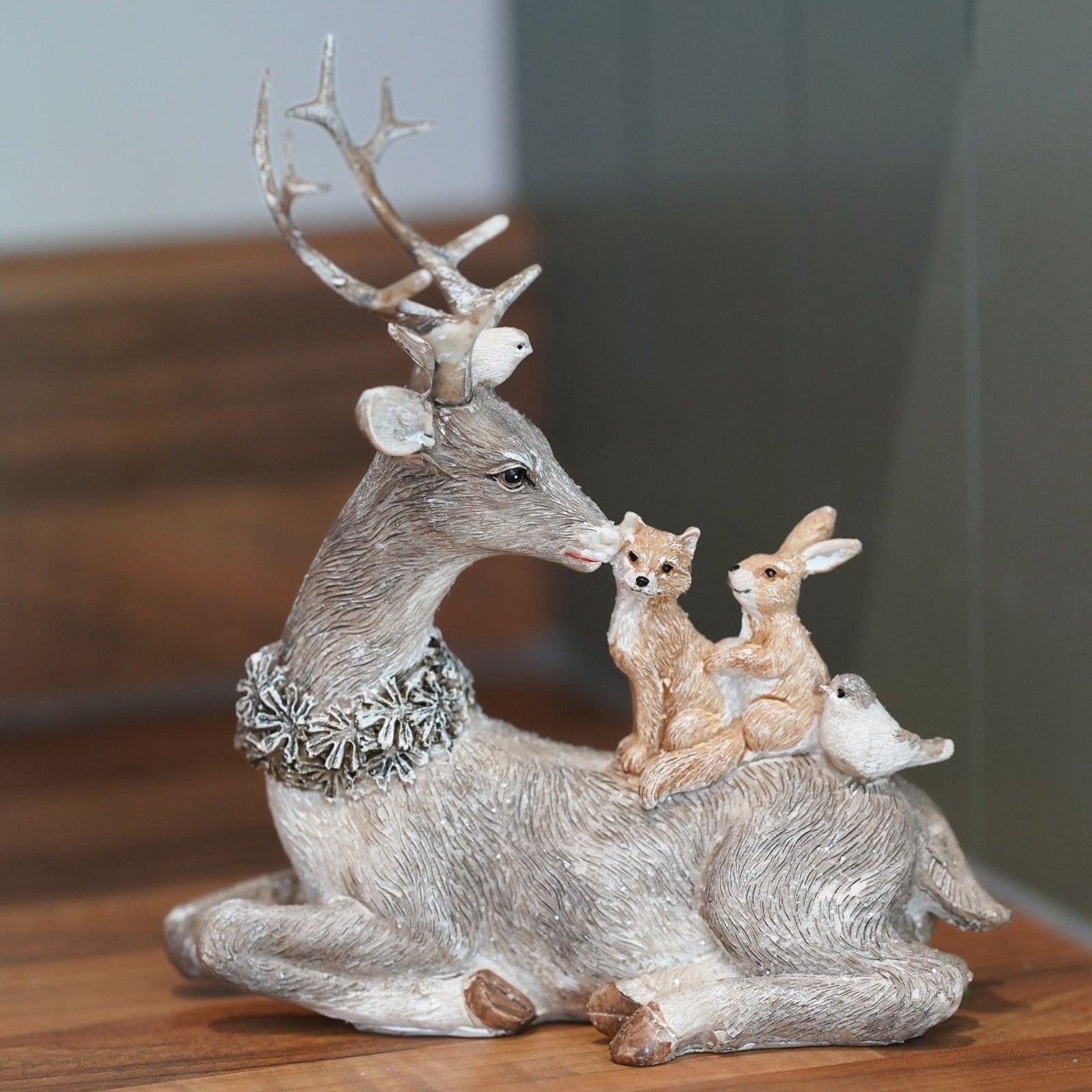 Sitting Reindeer Resin Christmas Ornament