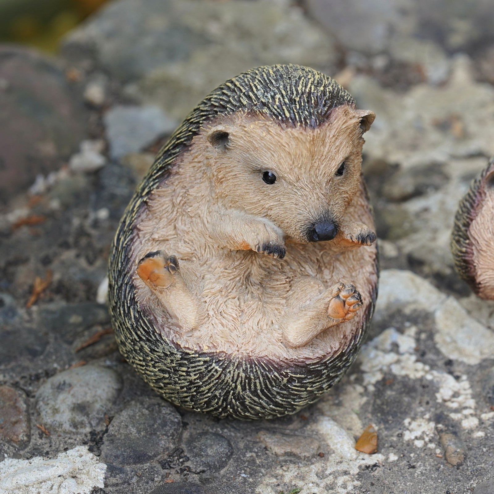 Pair of Hedgehogs Resin Statue Figurine Garden Ornament