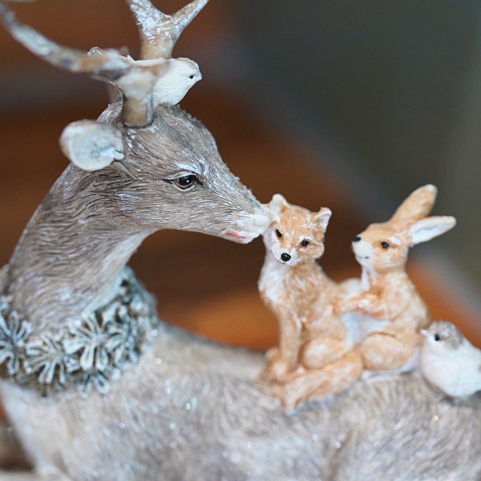 Sitting Reindeer Resin Christmas Ornament