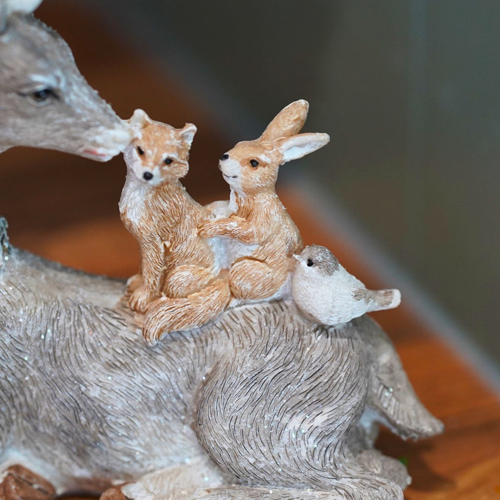 Sitting Reindeer Resin Christmas Ornament