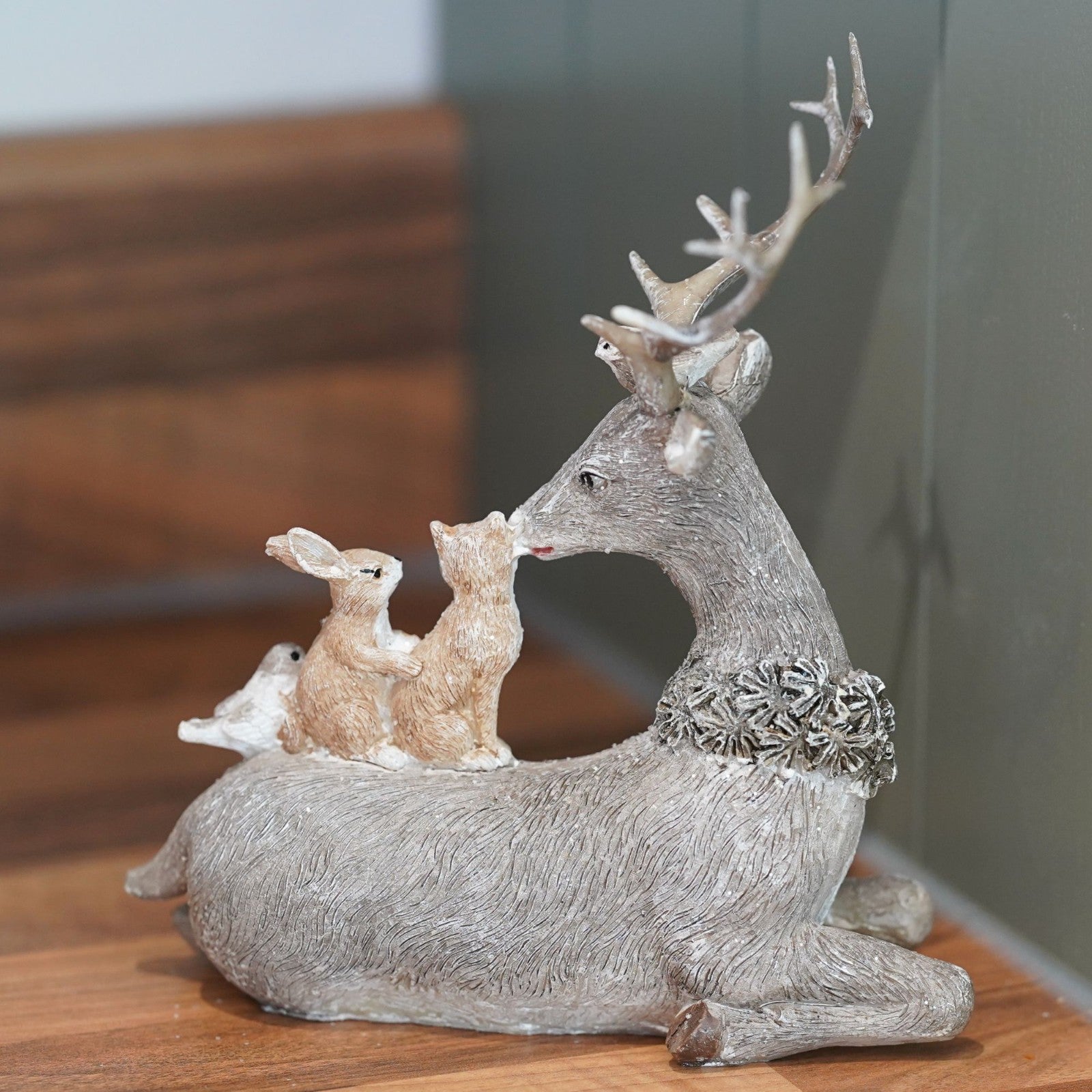 Sitting Reindeer Resin Christmas Ornament