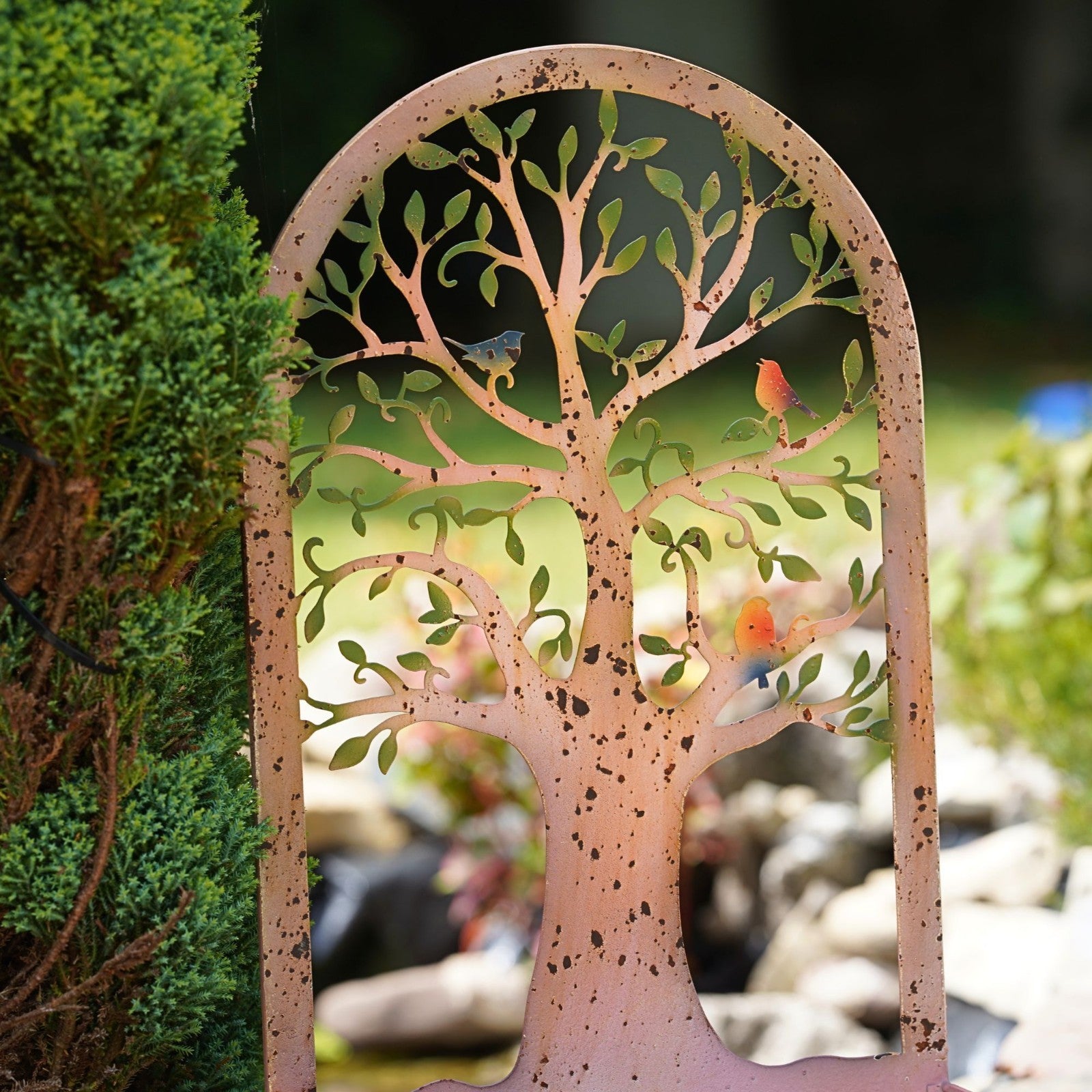 Tree of Life Hanging Wall Planter Metal Flower Pot