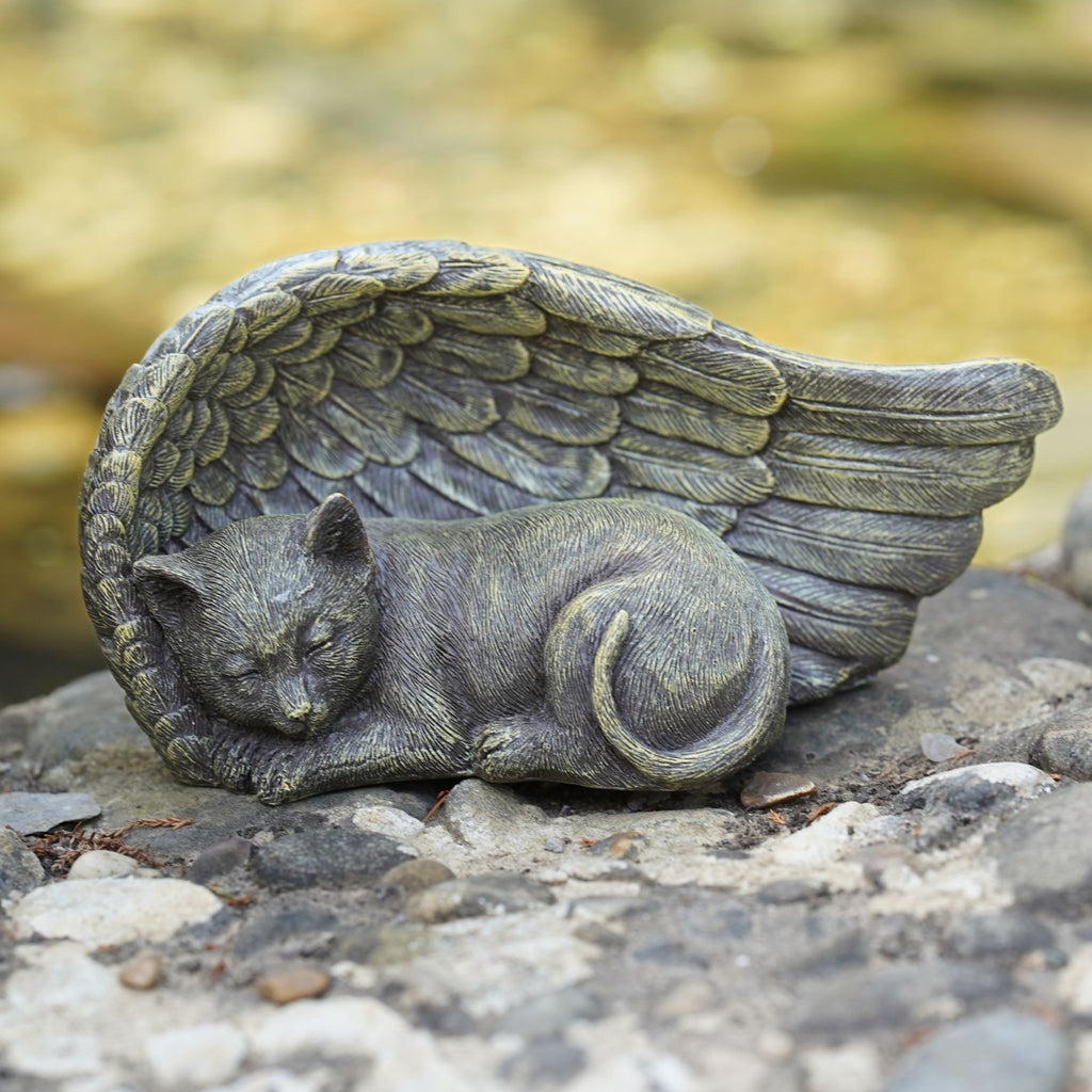 Cat Memorial Statue | Resin Kitten Pet Grave Ornament