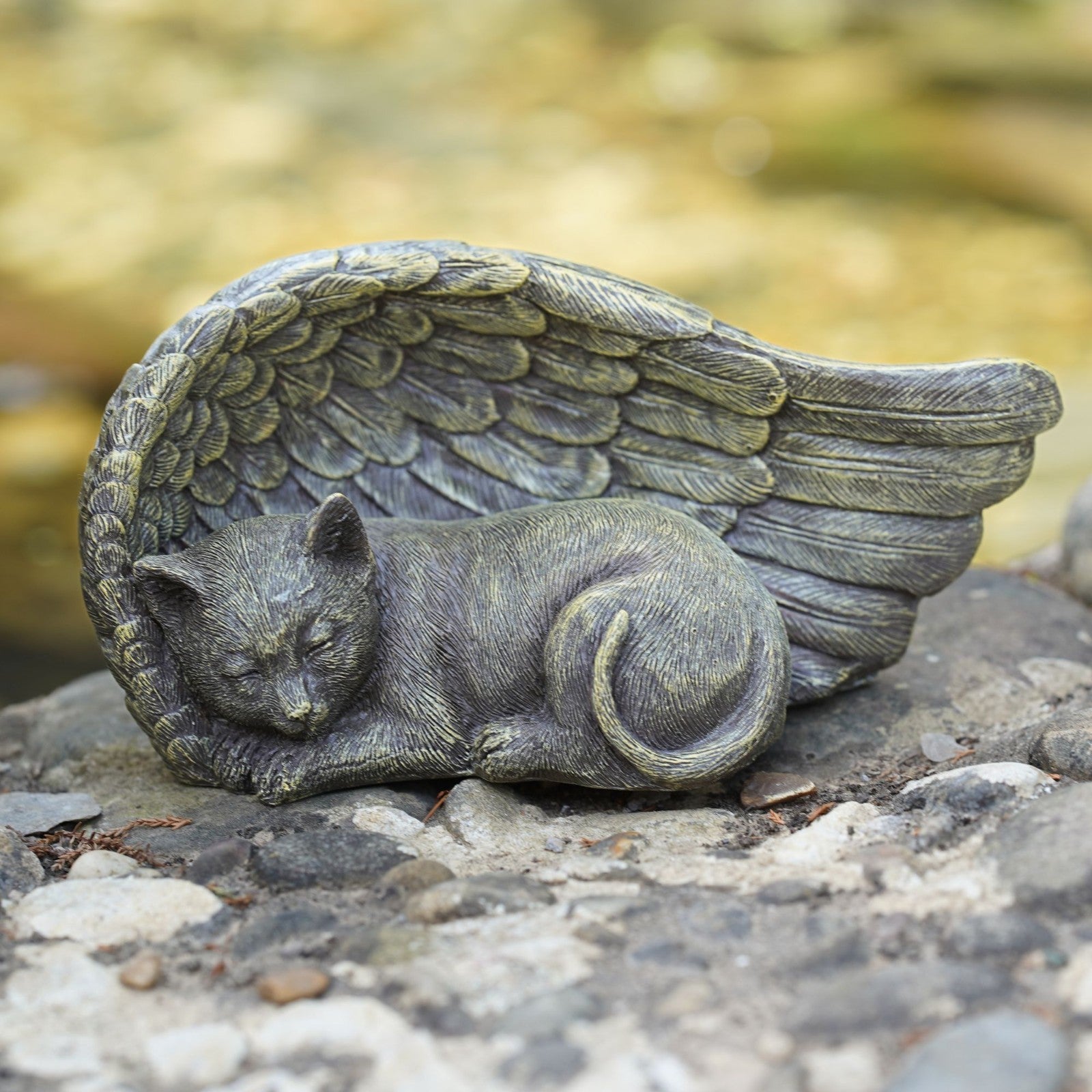 Cat Memorial Statue | Resin Kitten Pet Grave Ornament