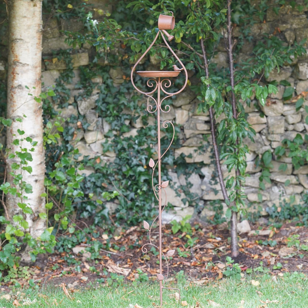 1.4m Watering Can Bird Feeder Garden Stake