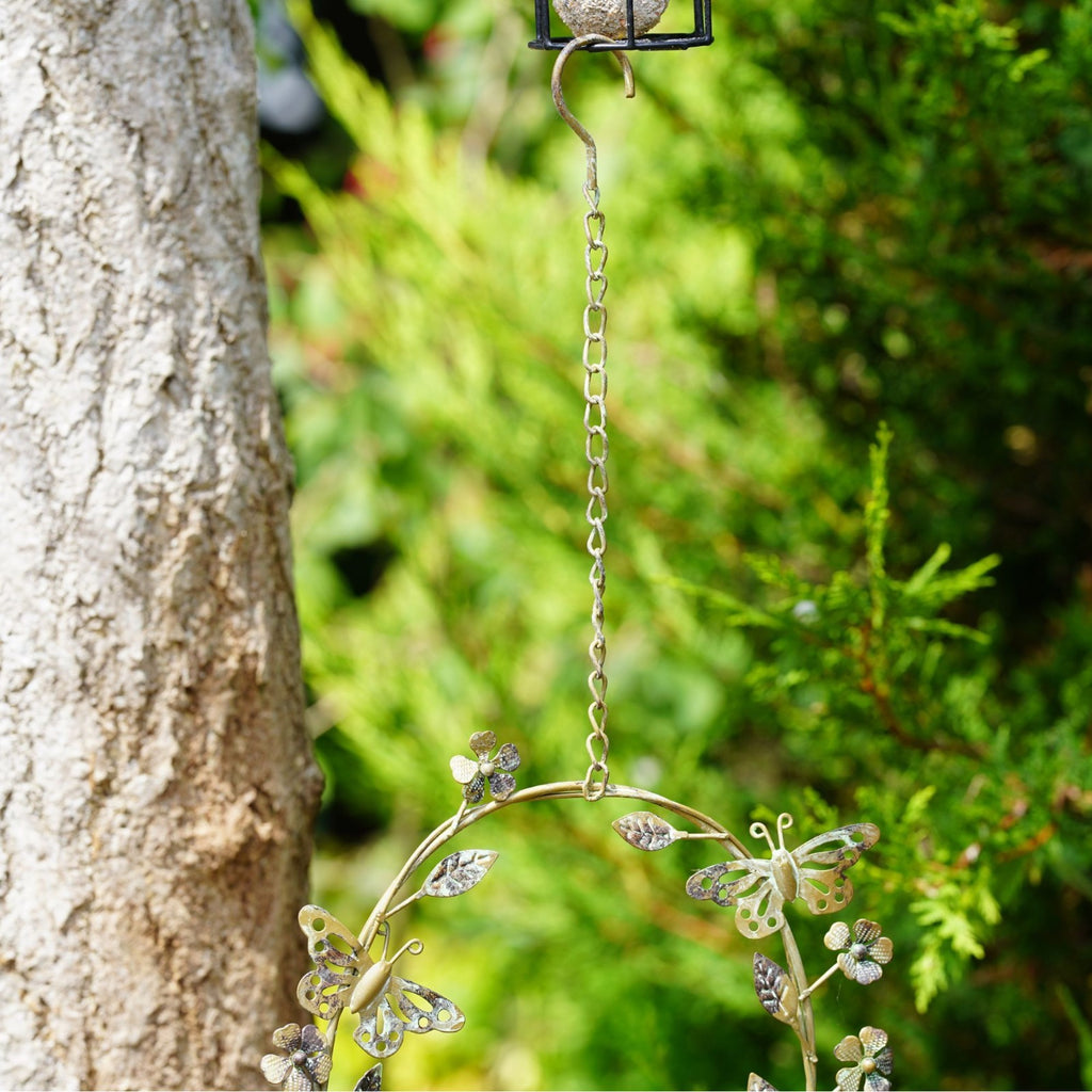 Butterfly Bird Feeder Metal Garden Ornament