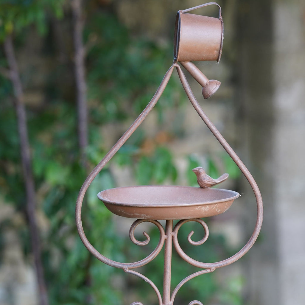 1.4m Watering Can Bird Feeder Garden Stake