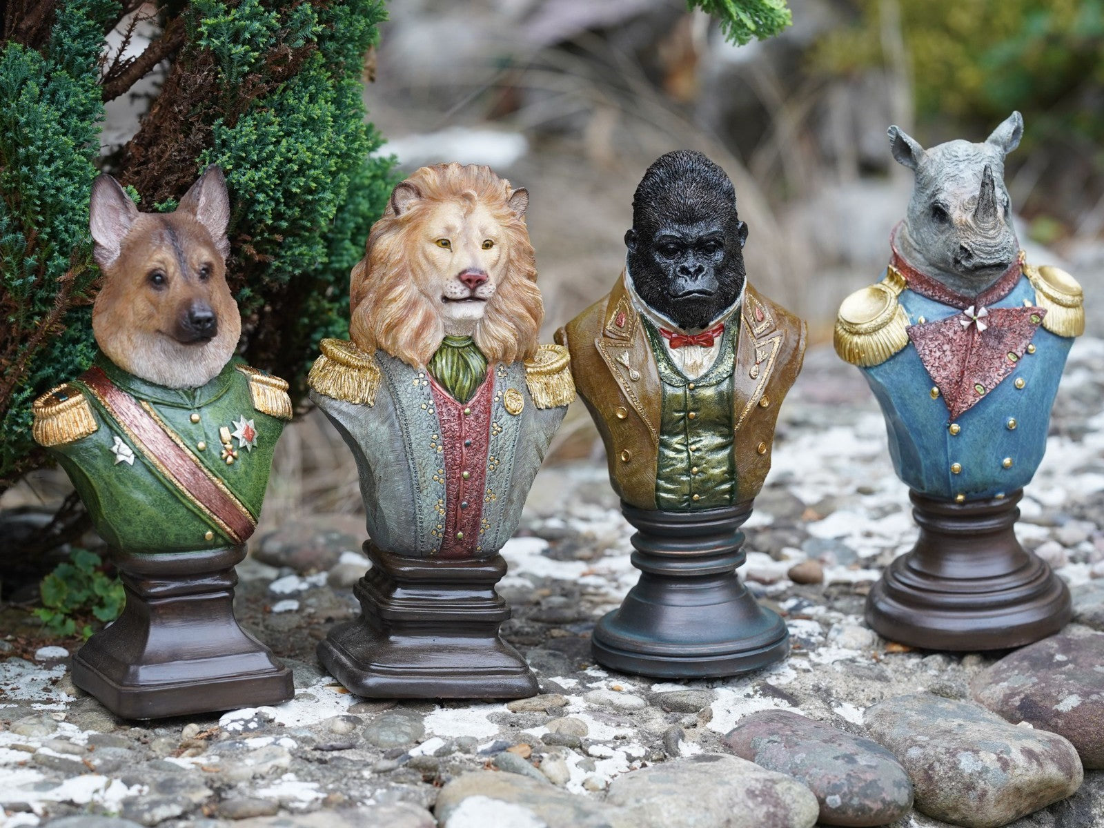Set 4 Animal Gentry Resin Sculpture