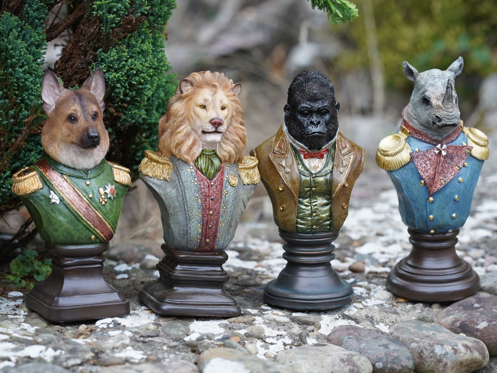 Set 4 Animal Gentry Resin Sculpture