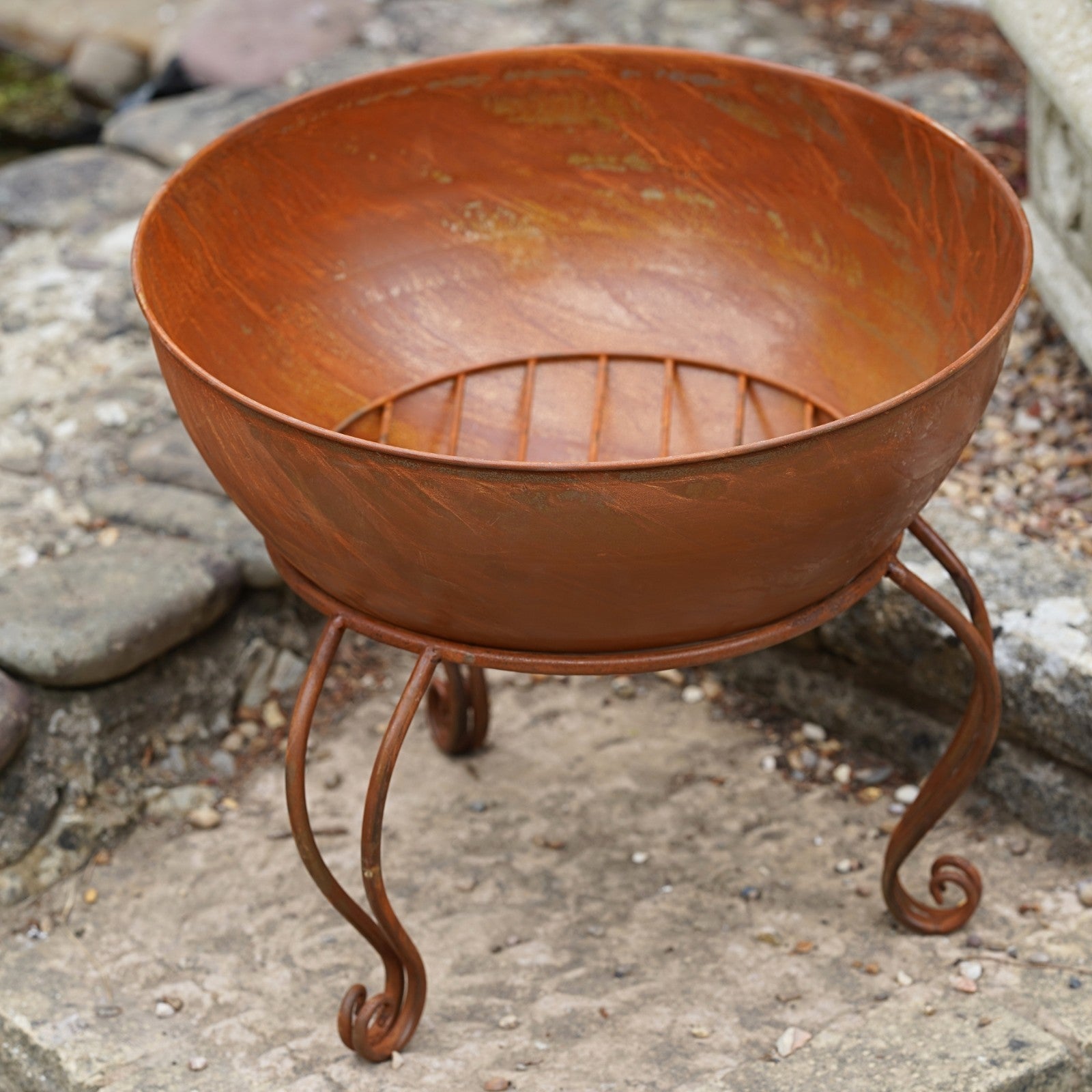 Wrought Iron Fire Pit Bowl – with Fire Grate