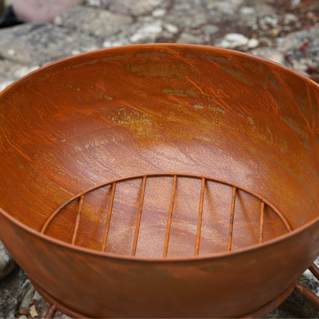 Wrought Iron Fire Pit Bowl – with Fire Grate
