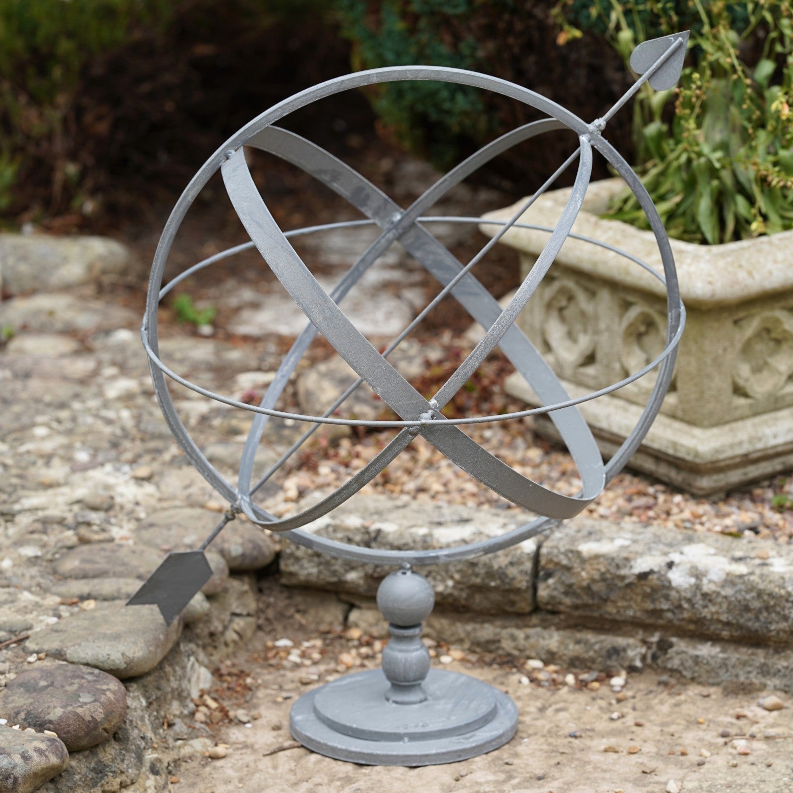 XL Wrought Iron Armillary – Grey