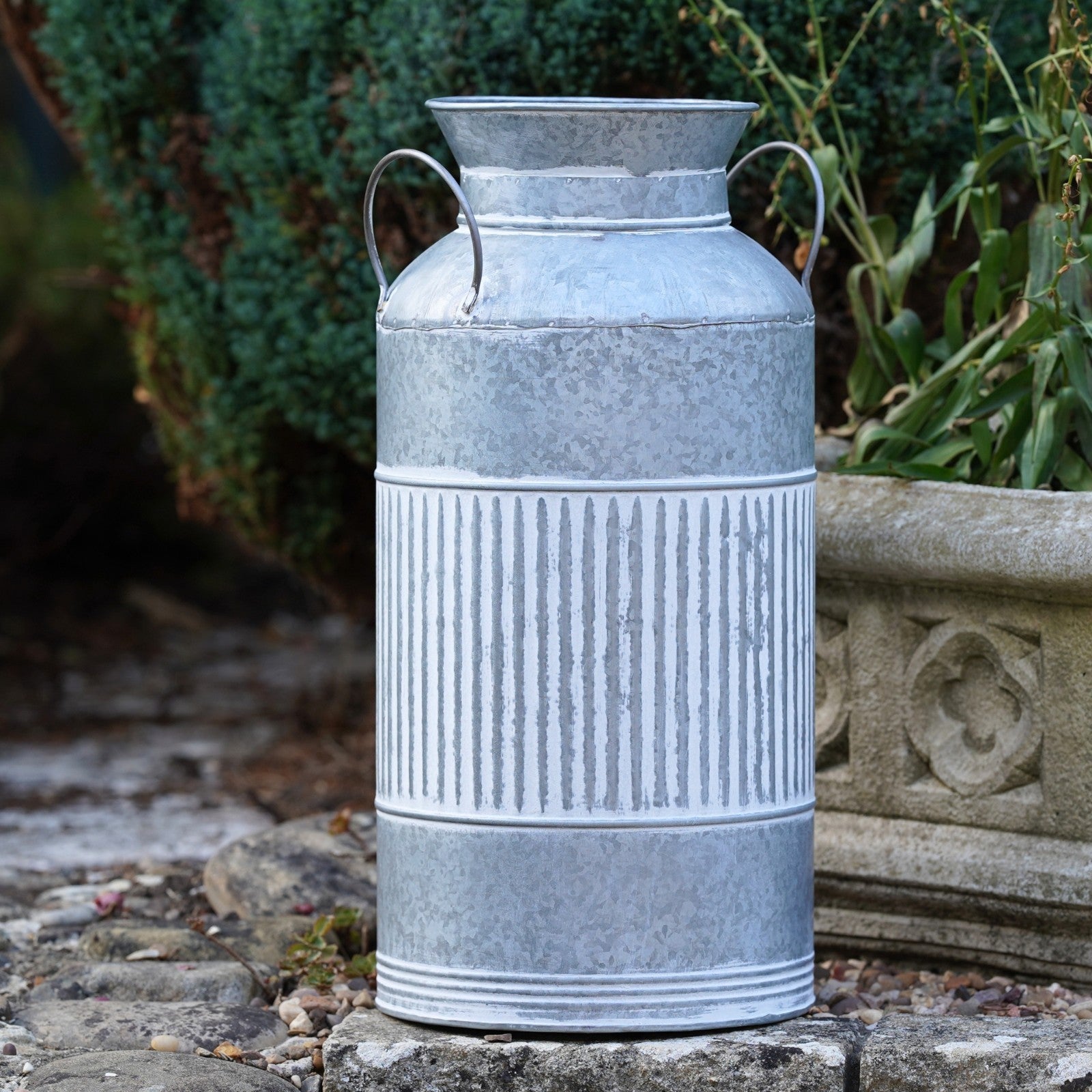 Galvanised Milk Churn Planter