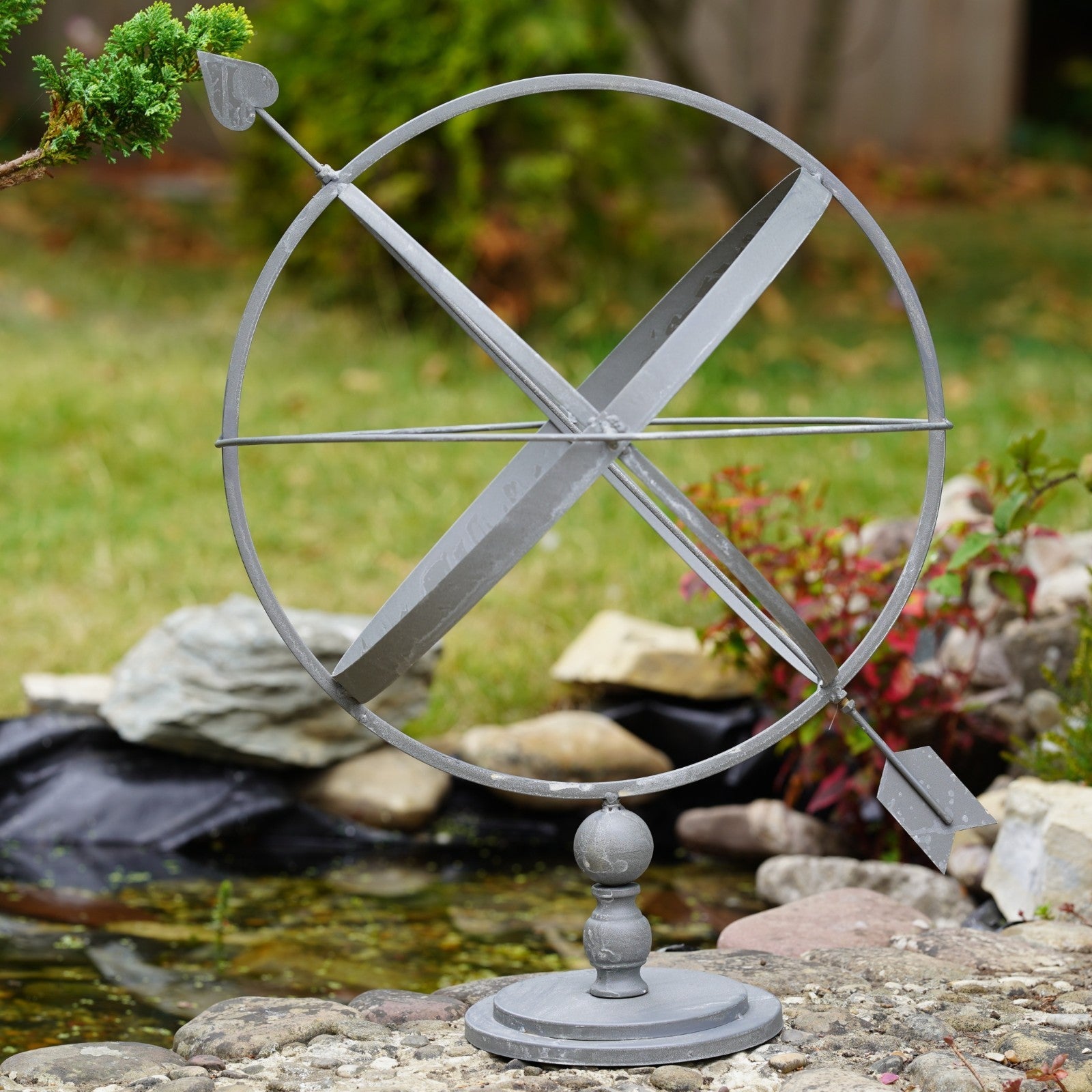 XL Wrought Iron Armillary – Grey