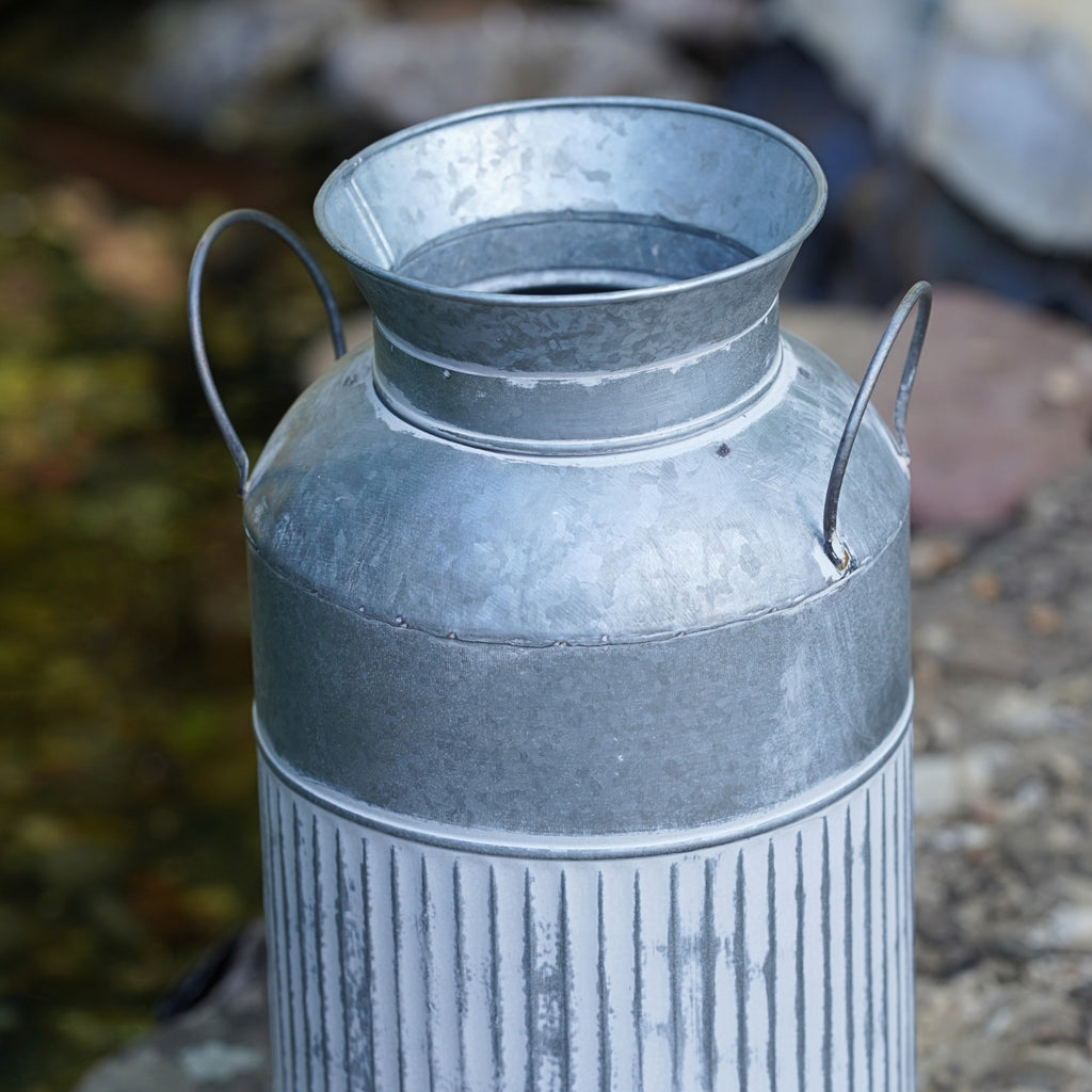 Galvanised Milk Churn Planters – Set of 2