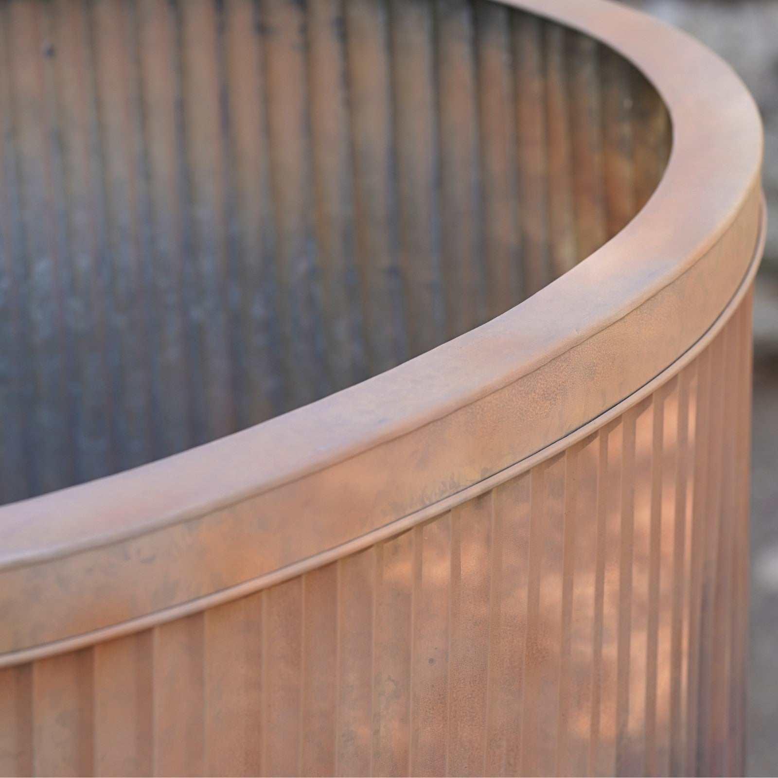 XL Copper Finish Dolly Tub Planter