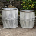 Galvanised Chevron Dolly Tub Planters – Single or Set of 2