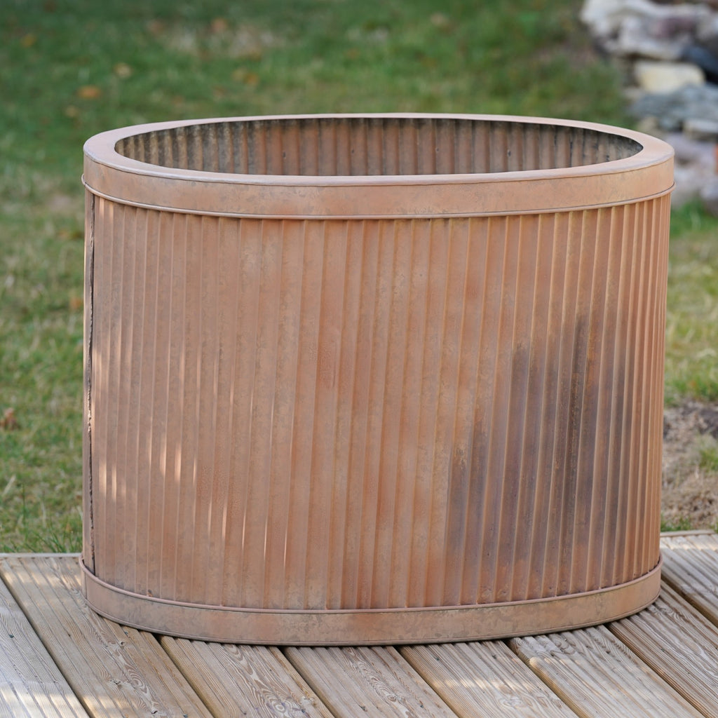 XL Copper Finish Dolly Tub Planter