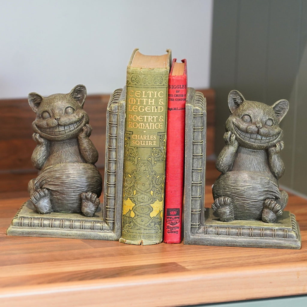Cheshire Cat Bookends – Pair