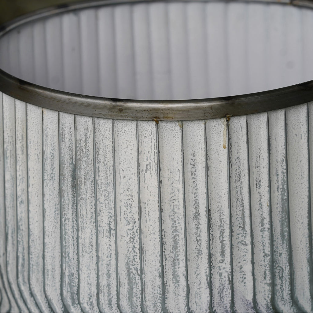 Galvanised Chevron Dolly Tub Planters – Single or Set of 2