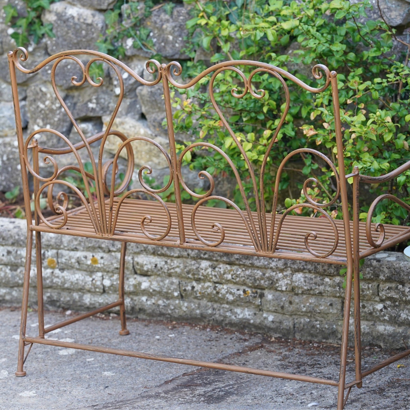 Wrought Iron Garden Bench – 2 Seater