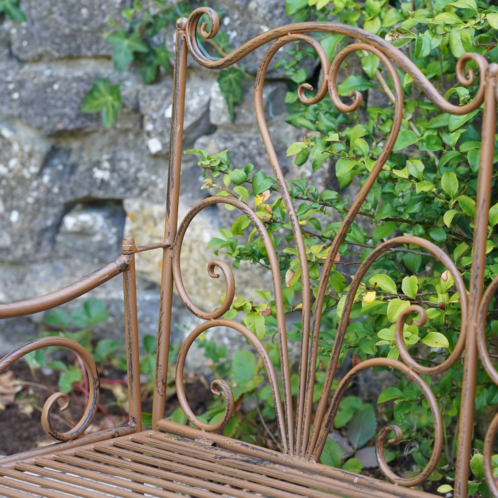 Wrought Iron Garden Bench – 2 Seater