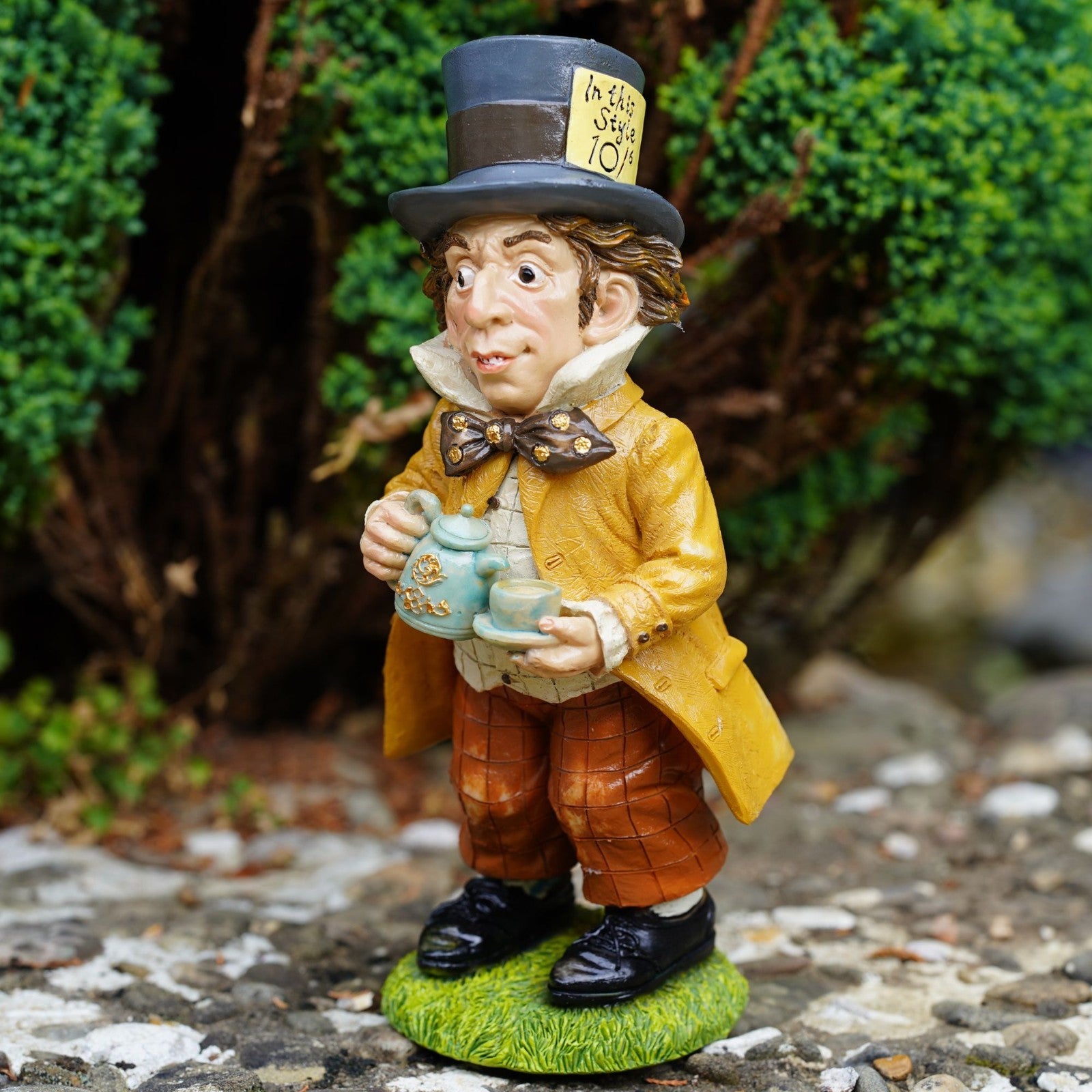 Mad Hatter Alice in Wonderland Resin Garden Ornament