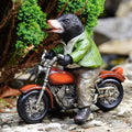 Mole on Motorbike Resin Garden Ornament