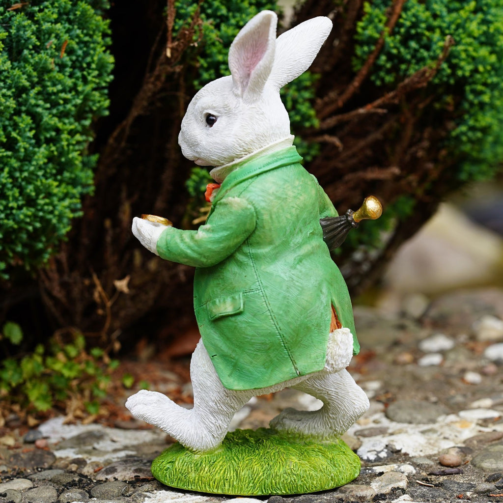 White Rabbit Alice in Wonderland Resin Garden Ornament