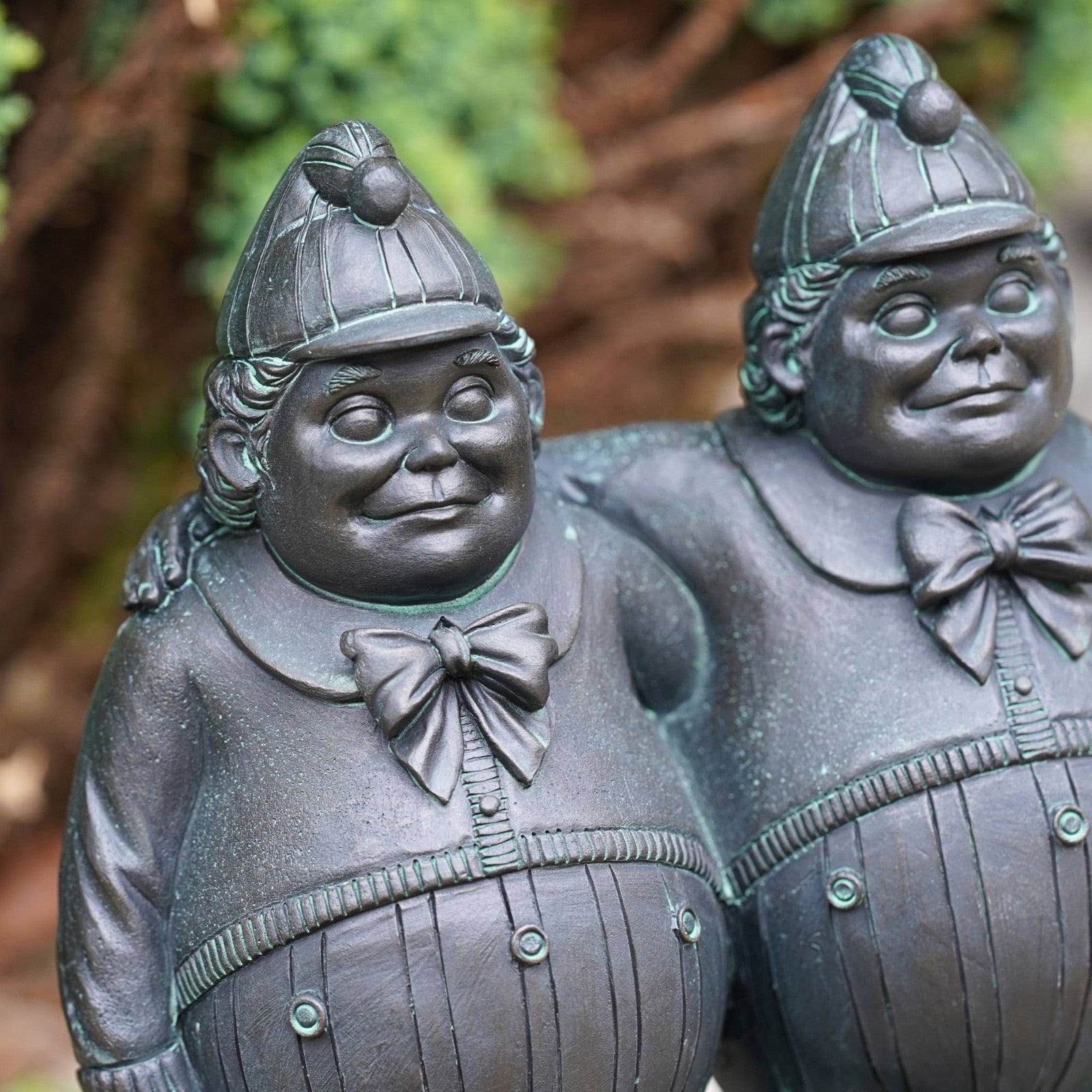 Alice in Wonderland Bronze Effect Resin Garden Statues – Set of 3