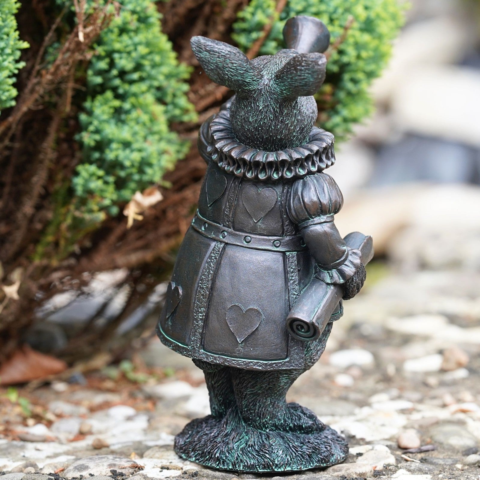 Alice in Wonderland Bronze Effect Resin Garden Statues – Set of 3