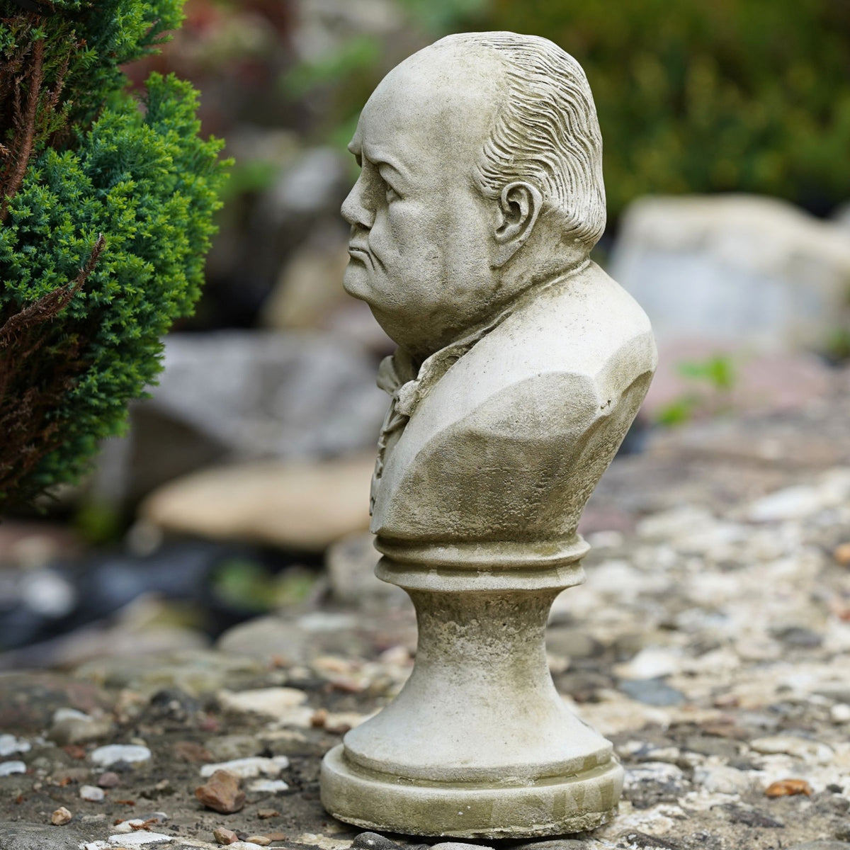 Winston Churchill Stone Bust