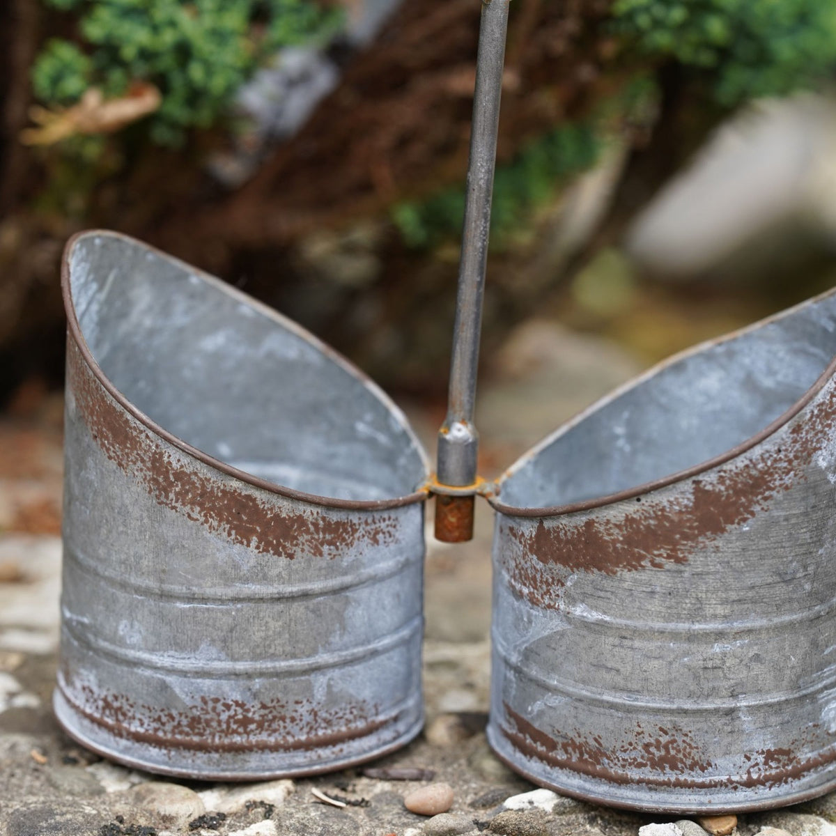 Galvanised Double Planter with Handle