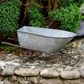 Galvanised Wheelbarrow Planter, Zinc Metal Flower Pot