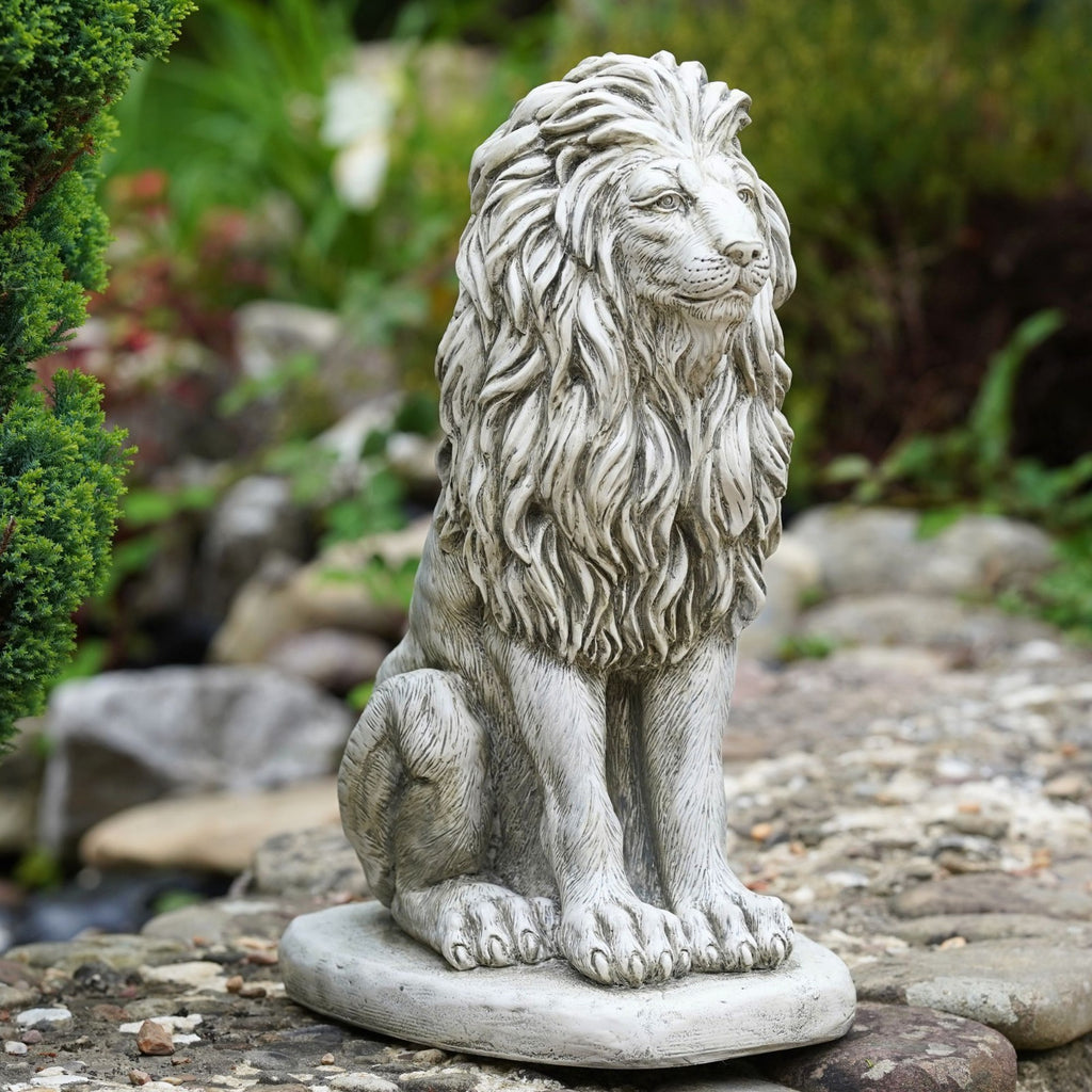 Regal Lion Garden Statue – Large Resin Lion