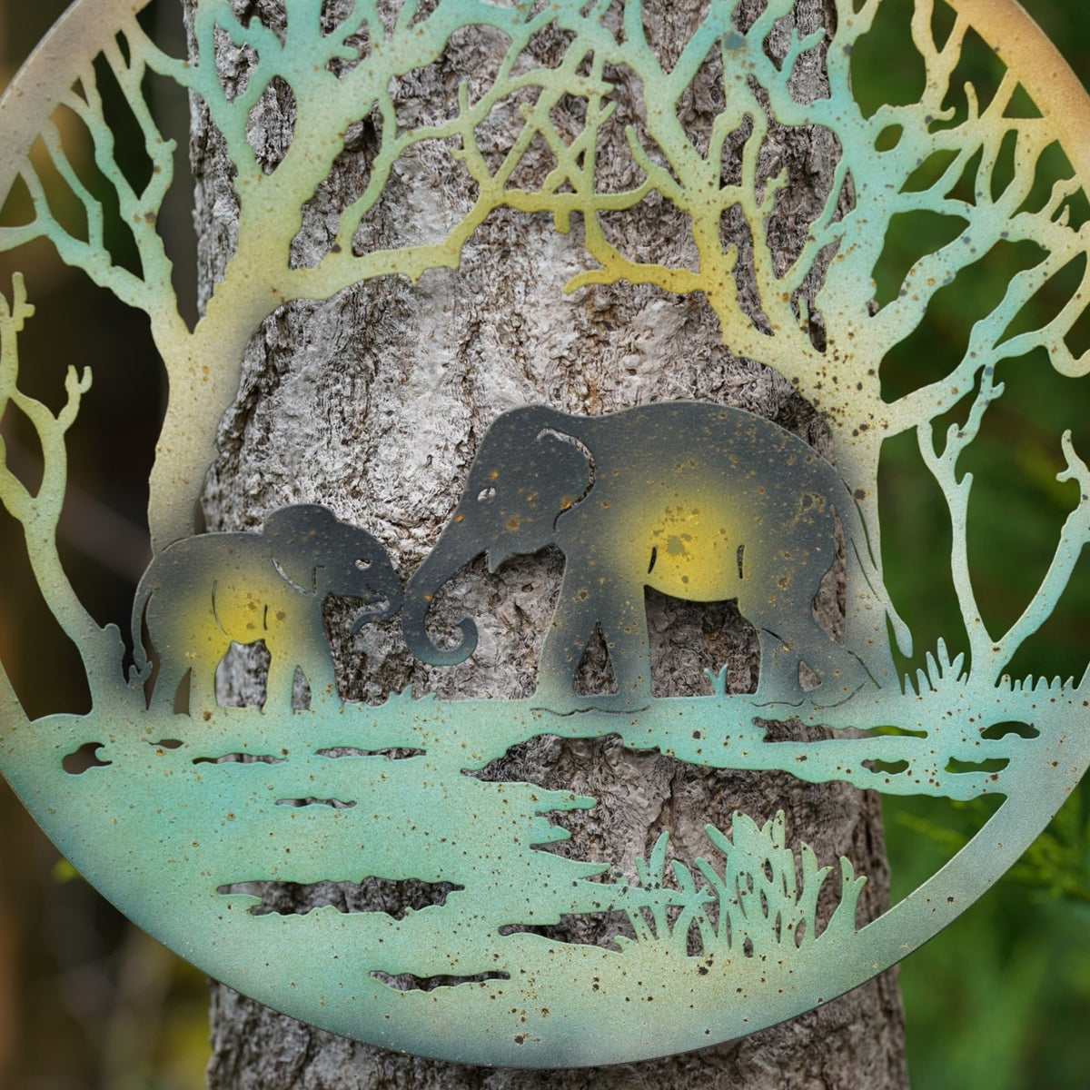 First Steps Metal Wall Plaque Elephant and Calf