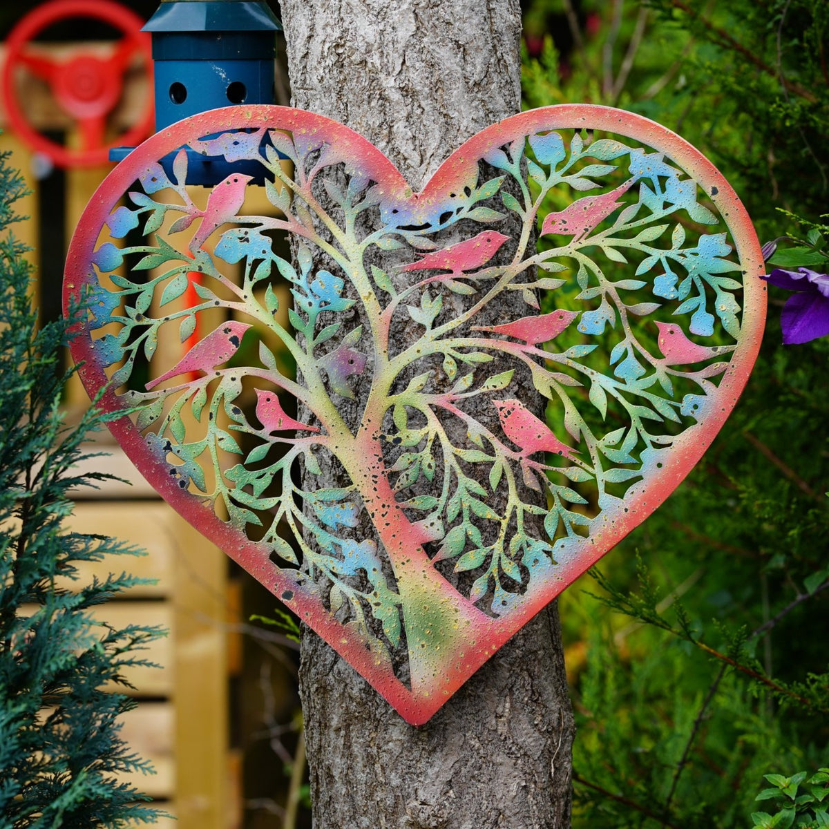 XL Heartwood Flock Metal Wall Plaque