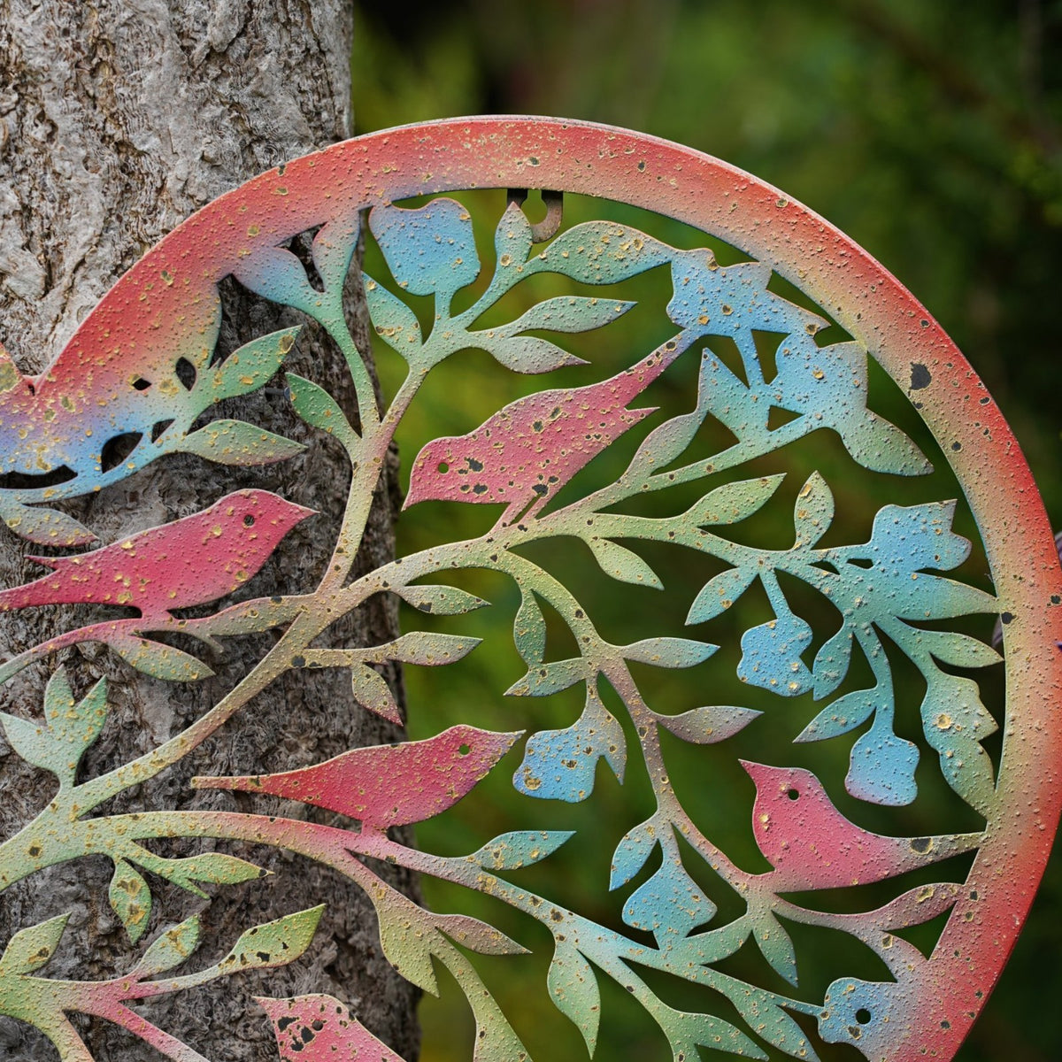 XL Heartwood Flock Metal Wall Plaque